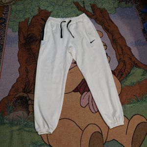 Nike Athletic Sweatpants Men's Size Medium All White 28x29 Modern Style
